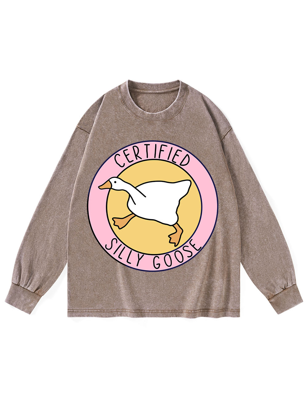 Certified Silly Goose Washed Long-Sleeve Tshirt-ClassyOutlaw Sale