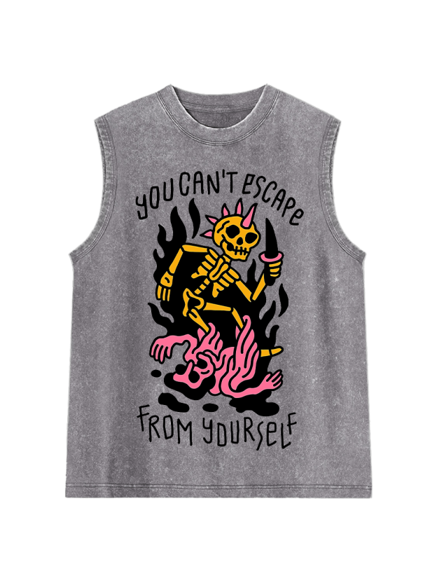 You Can't Escape From Yourself Washed Tank Top
