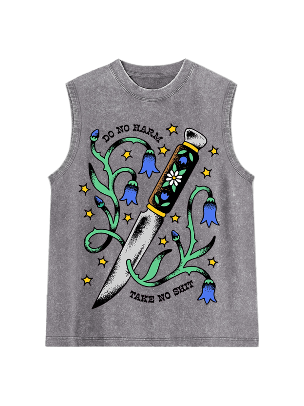 Do No Harm Take No Shit Washed Tank Top