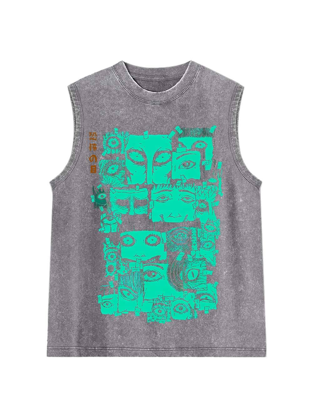 Terrifying Eyes Washed Tank Top