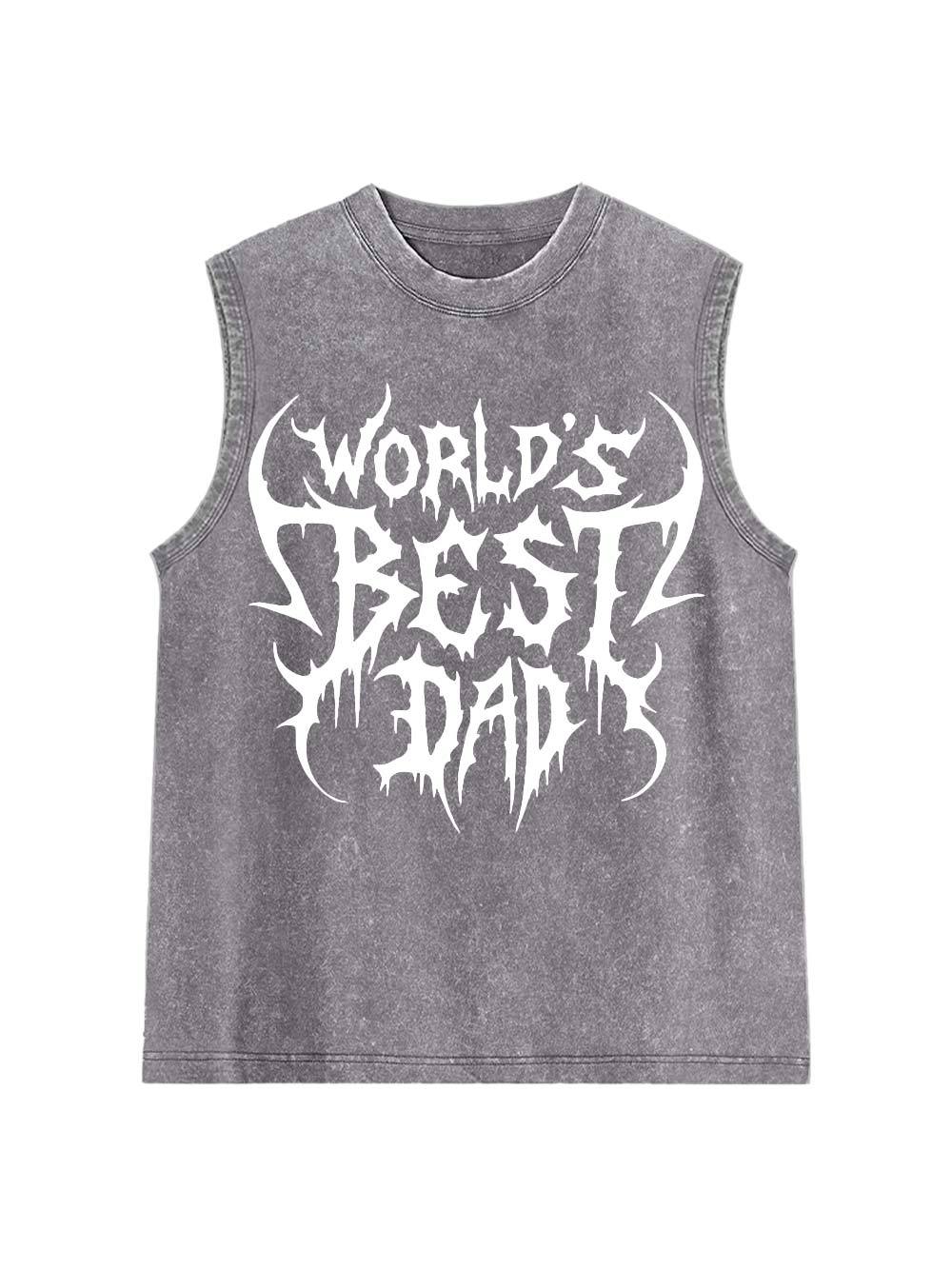 World's Best Dad Washed Tank Top