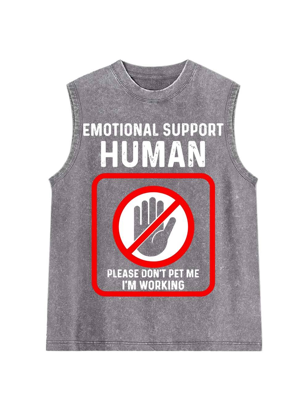 Emotional Support Human Washed Tank Top-ClassyOutlaw Sale