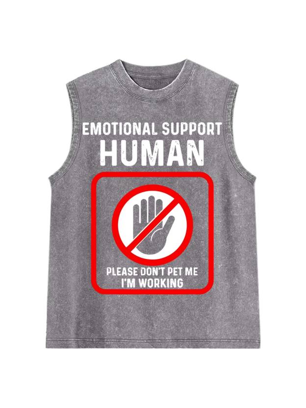 Emotional Support Human Washed Tank Top