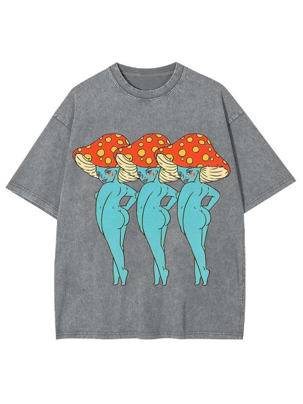 Mushroom Trio Beauties Washed Tshirt