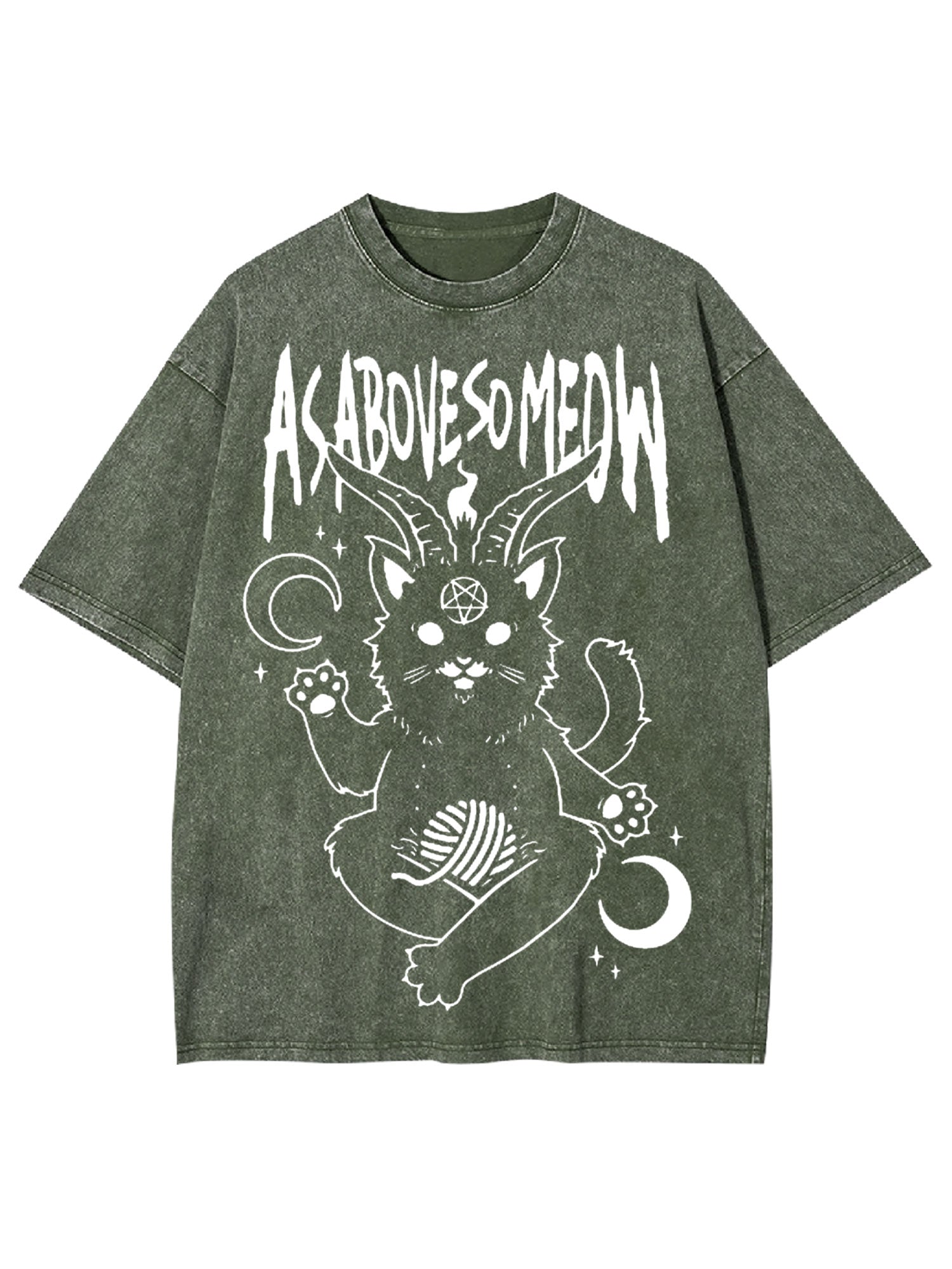 As Above So Meow Washed Tshirt