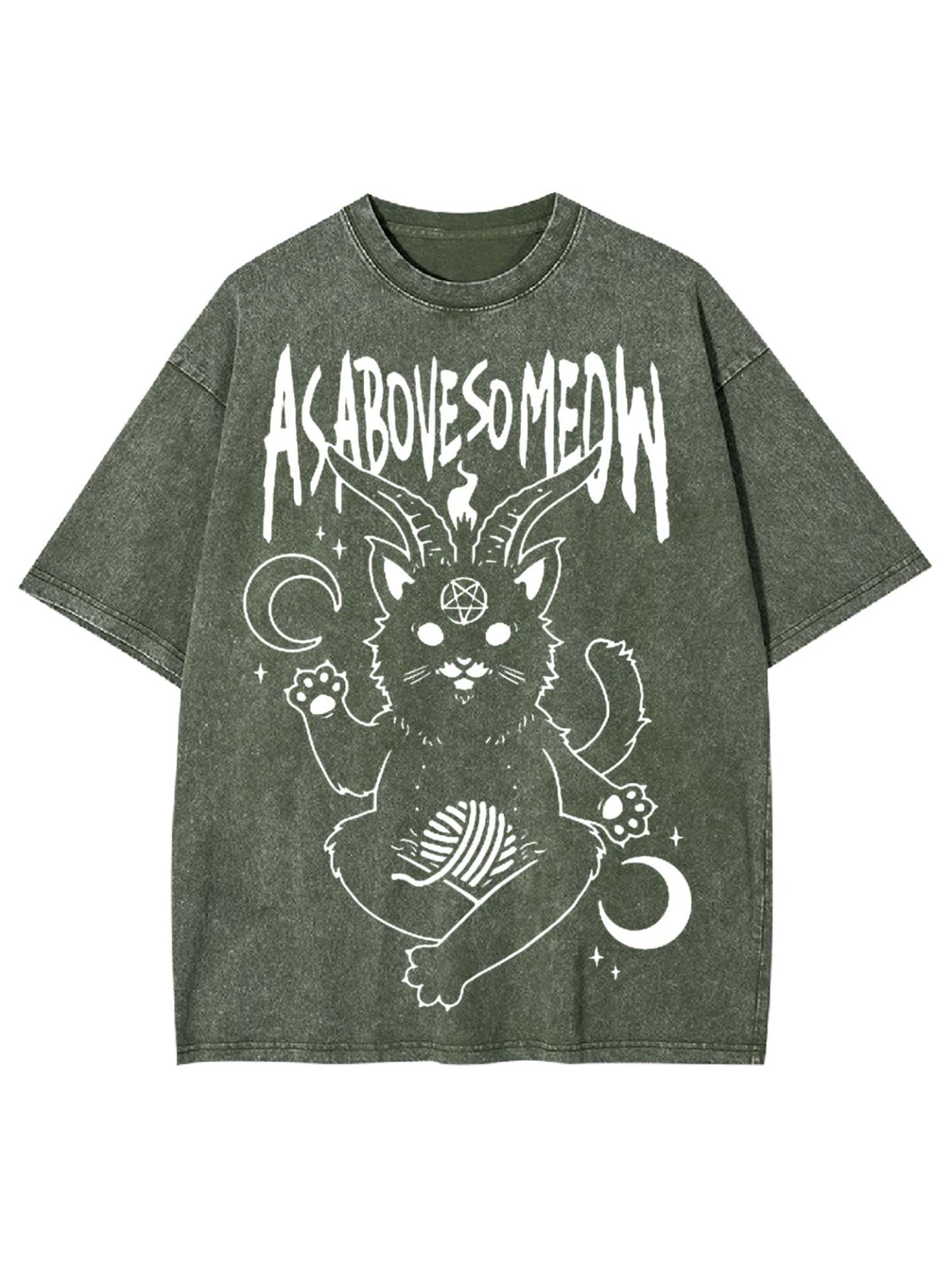 As Above So Meow Washed Tshirt