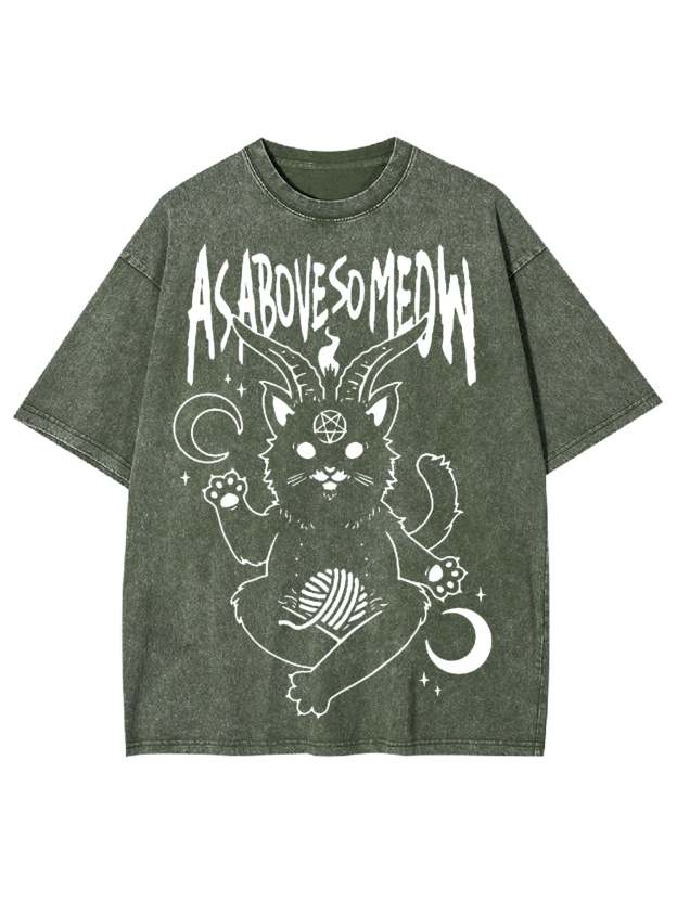 As Above So Meow Washed Tshirt