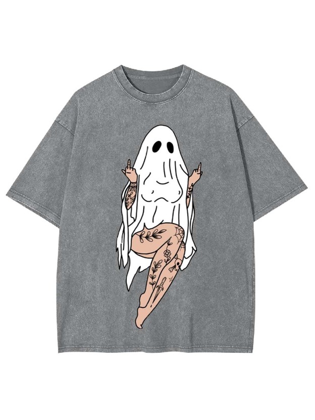 Tattooed Ghost Rebel Washed Tshirt
