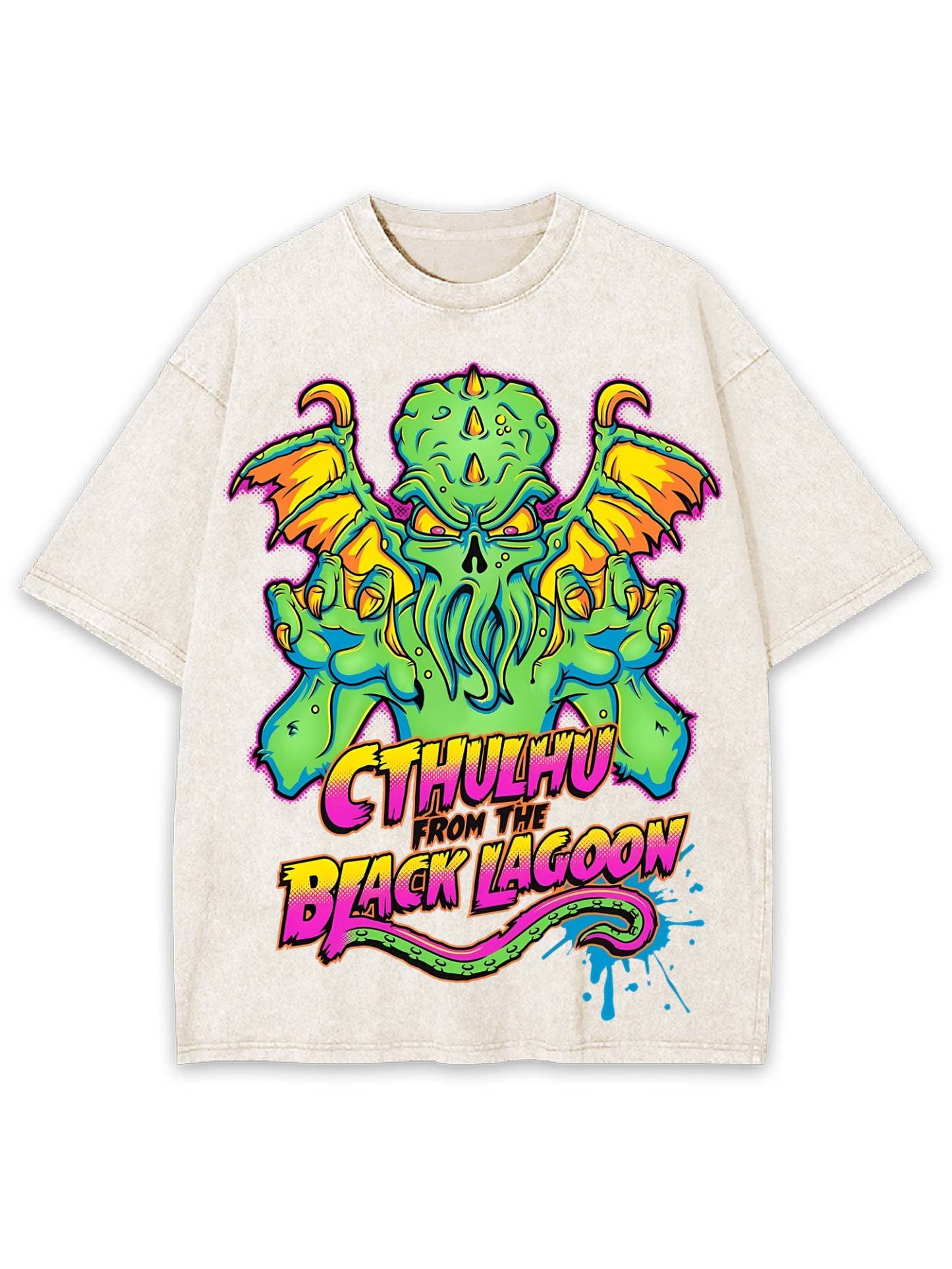 Cthulhu From The Black Lagoon Washed Tshirt
