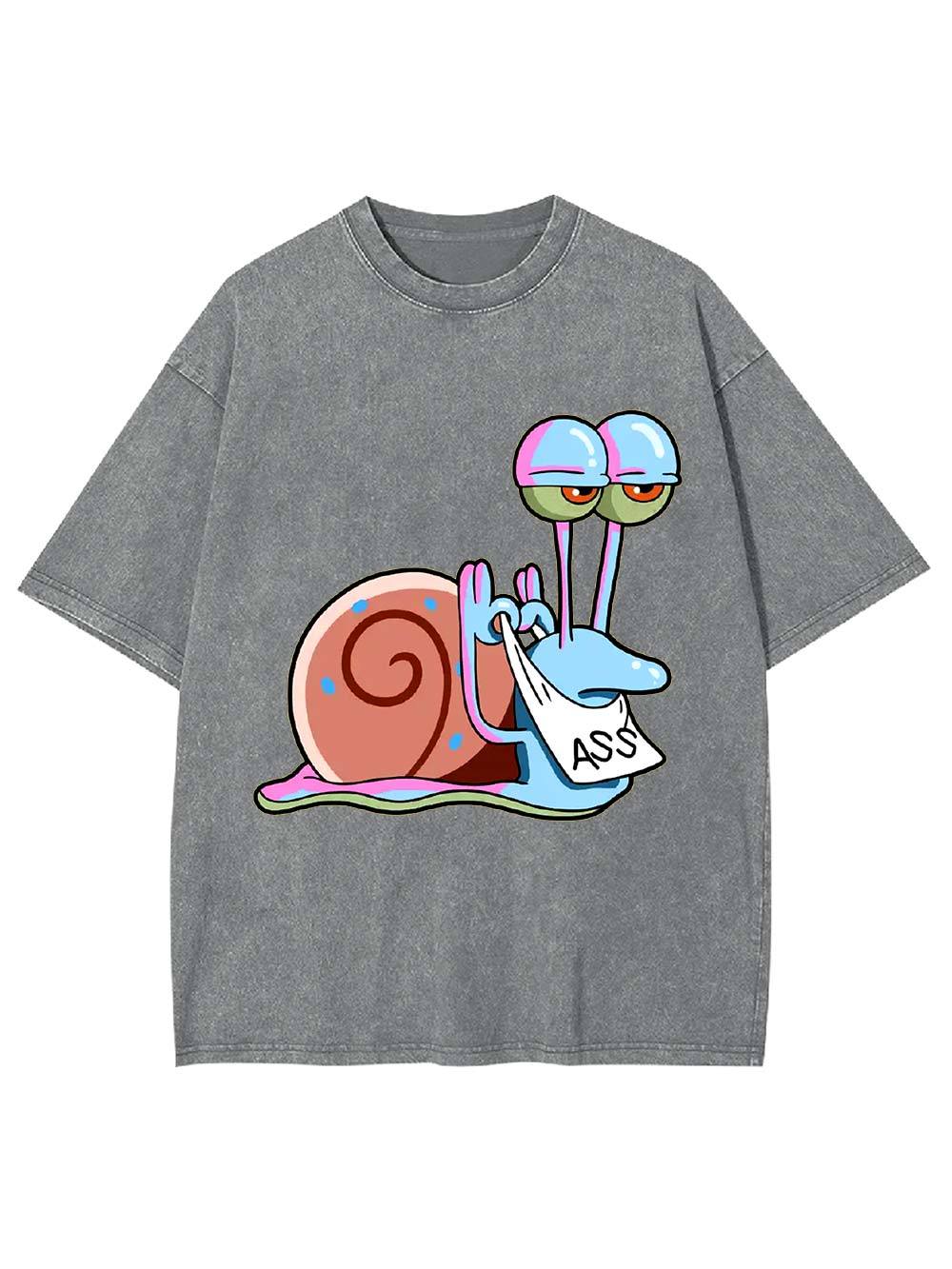 Sassy Snail with Attitude Washed Tshirt