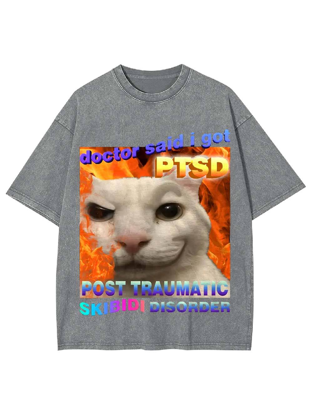 Post Traumatic Skibidi Disorder Washed Tshirt