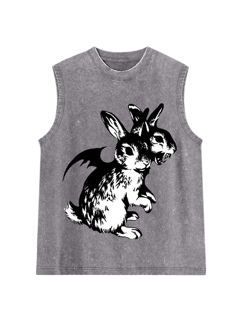 Duality of Bunnies Washed Tank Top-ClassyOutlaw Sale