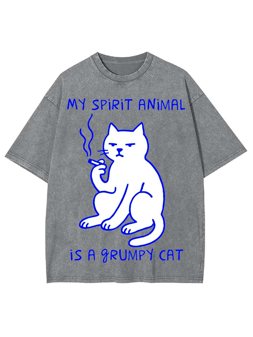 My Spirit Animal Is A Grumpy Cat Washed Tshirt