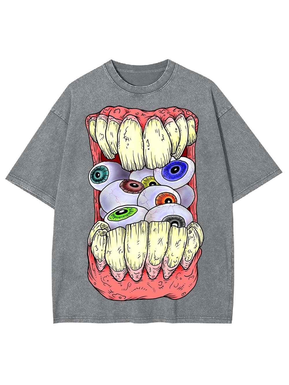 Chewing Eyes Washed Tshirt-ClassyOutlaw Sale