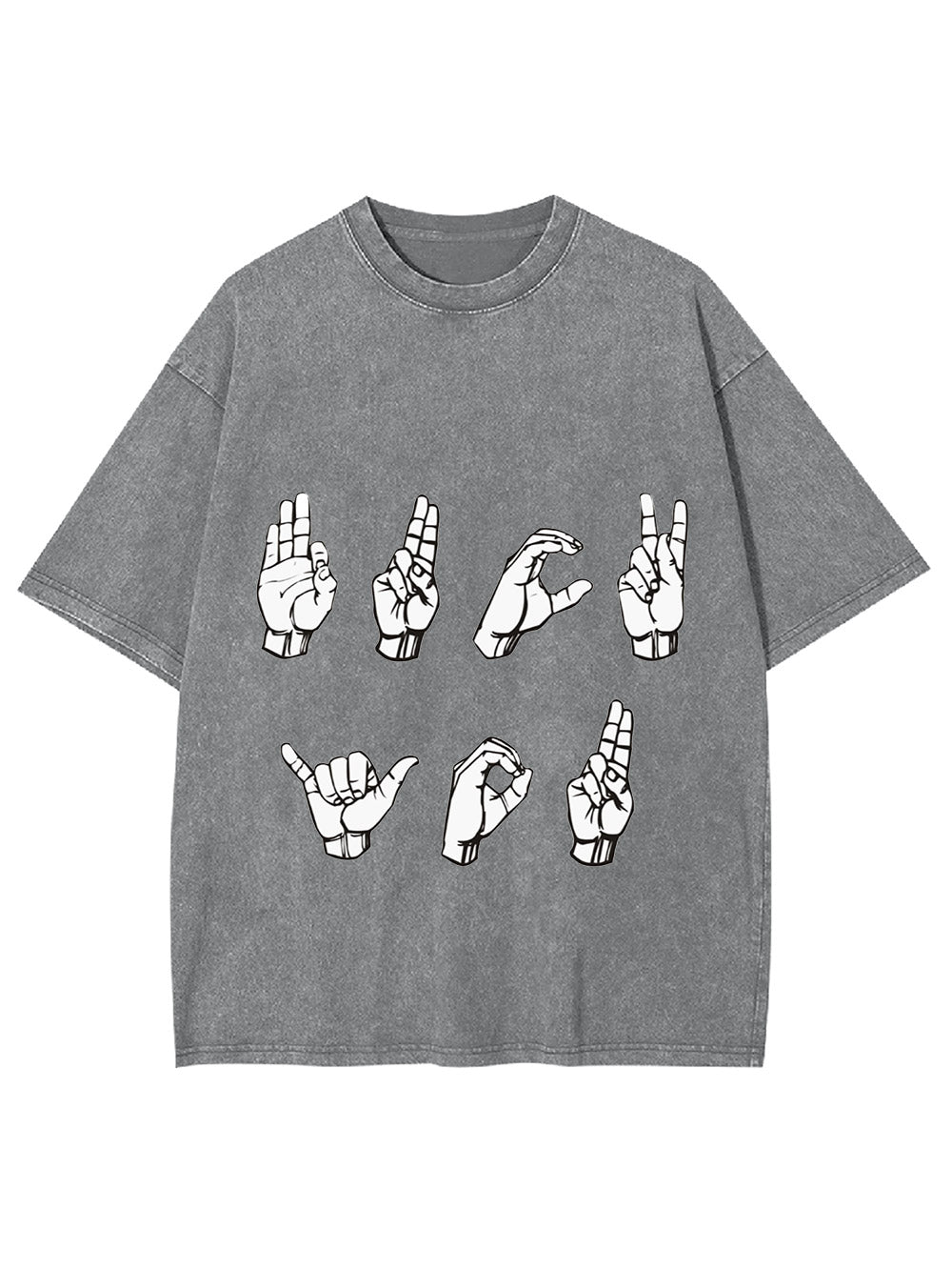 F*Ck You In Sign Language Rude Washed Tshirt