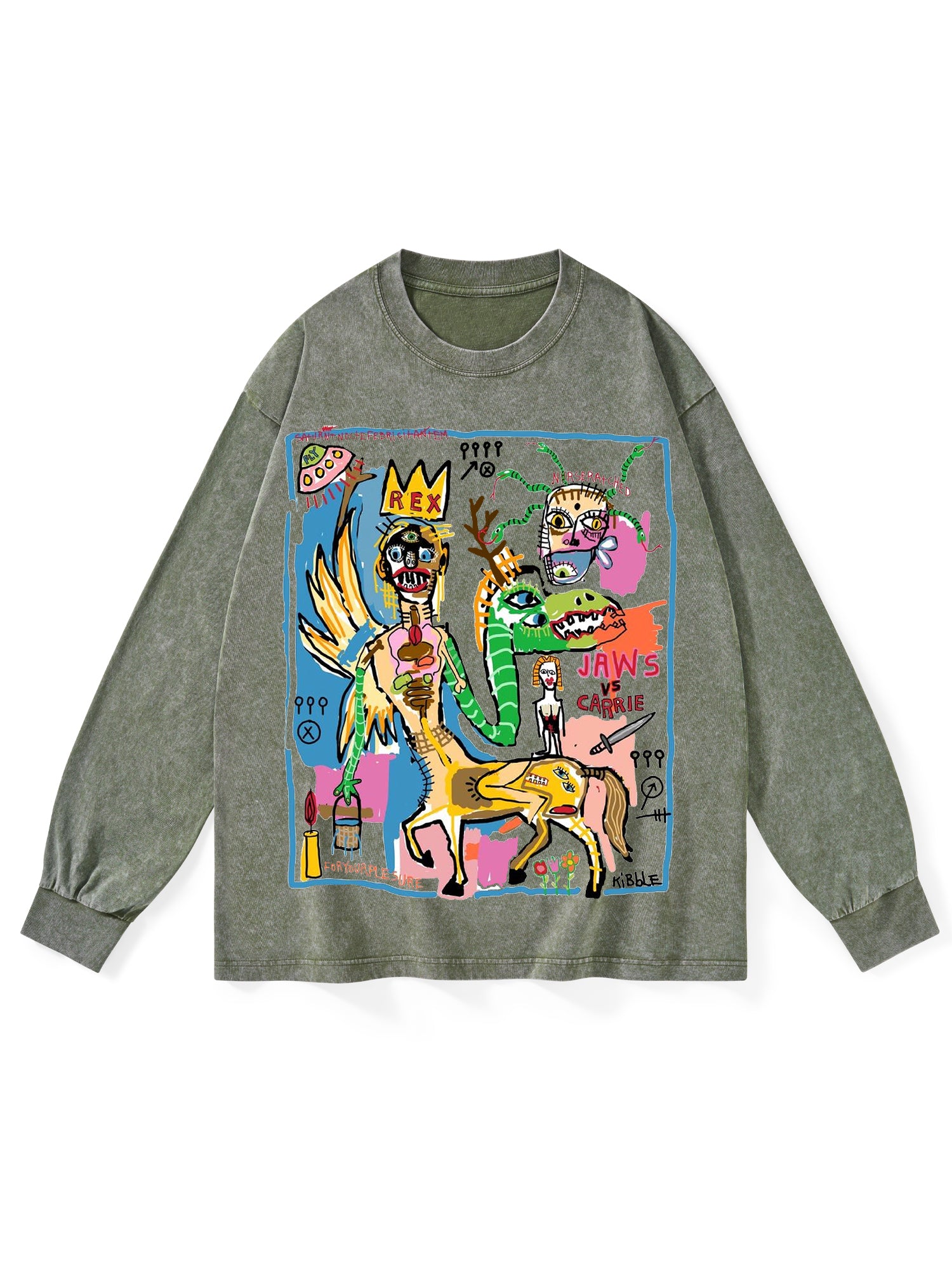 Centaur Washed Long-Sleeve Tshirt-ClassyOutlaw