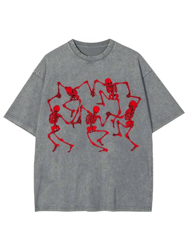 Dancing Skeletons Washed Tshirt