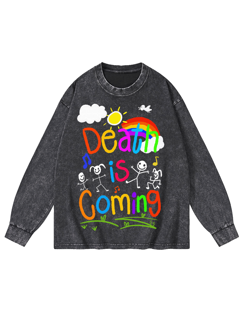 Death Is Coming Washed Long-Sleeve Tshirt