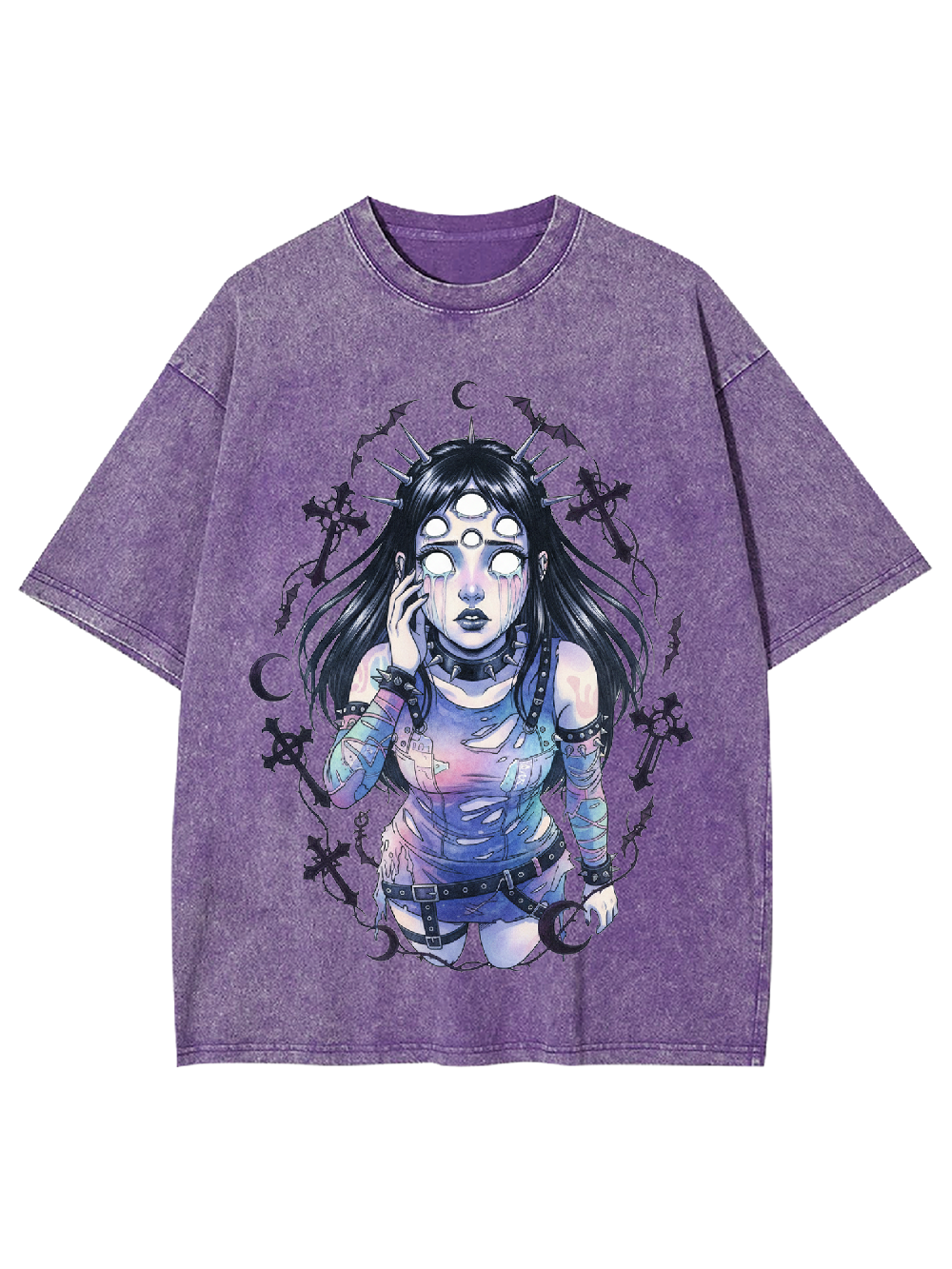 Multi-Eyed Punk Girl Washed Tshirt