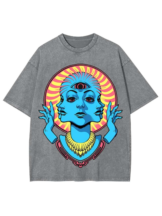 Triple Face Oracle Washed Tshirt