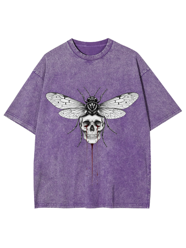 Skull Moth Washed Tshirt