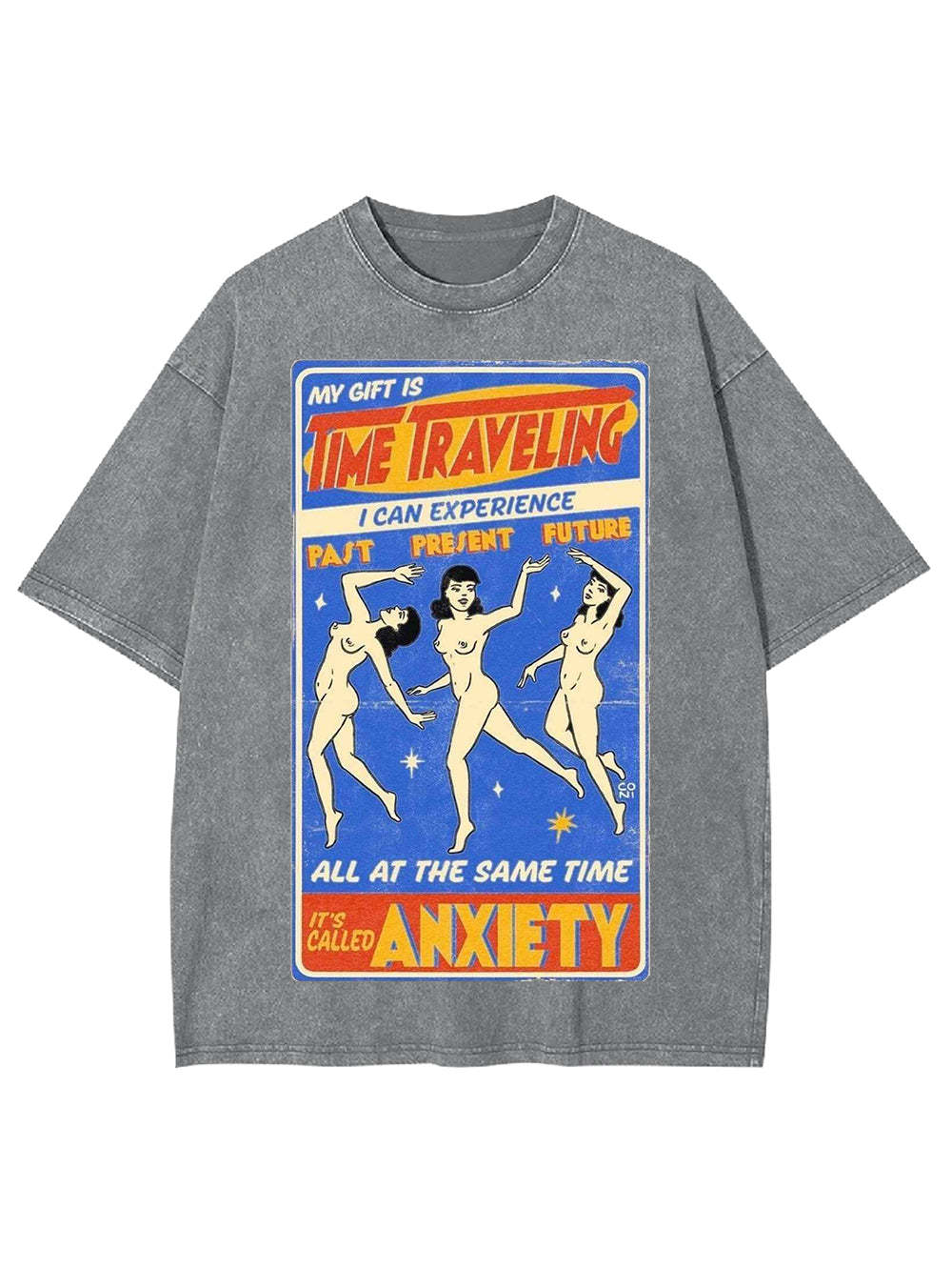 Time Traveling Anxiety Washed Tshirt