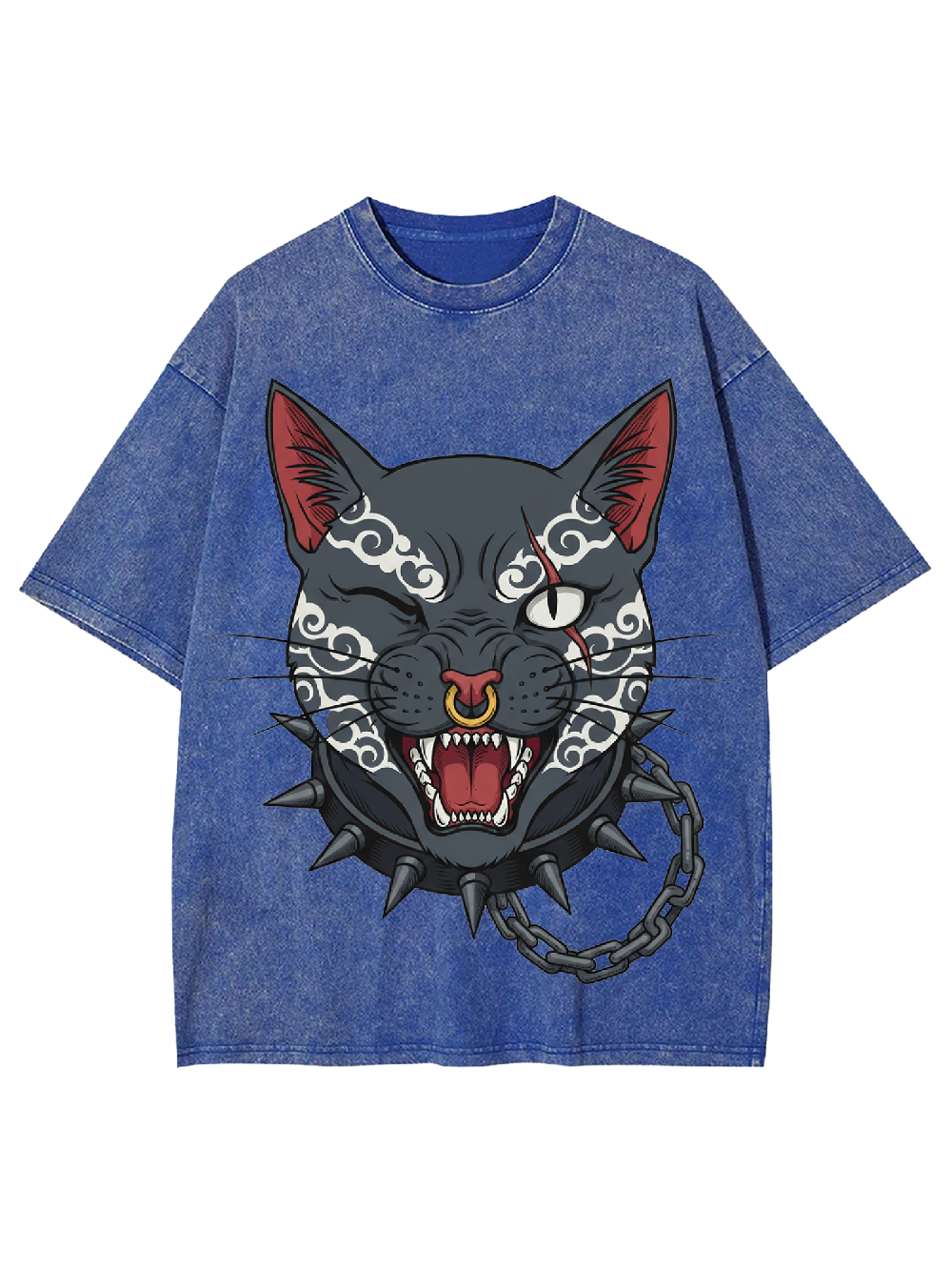 Dark Gothic Cat Washed Tshirt