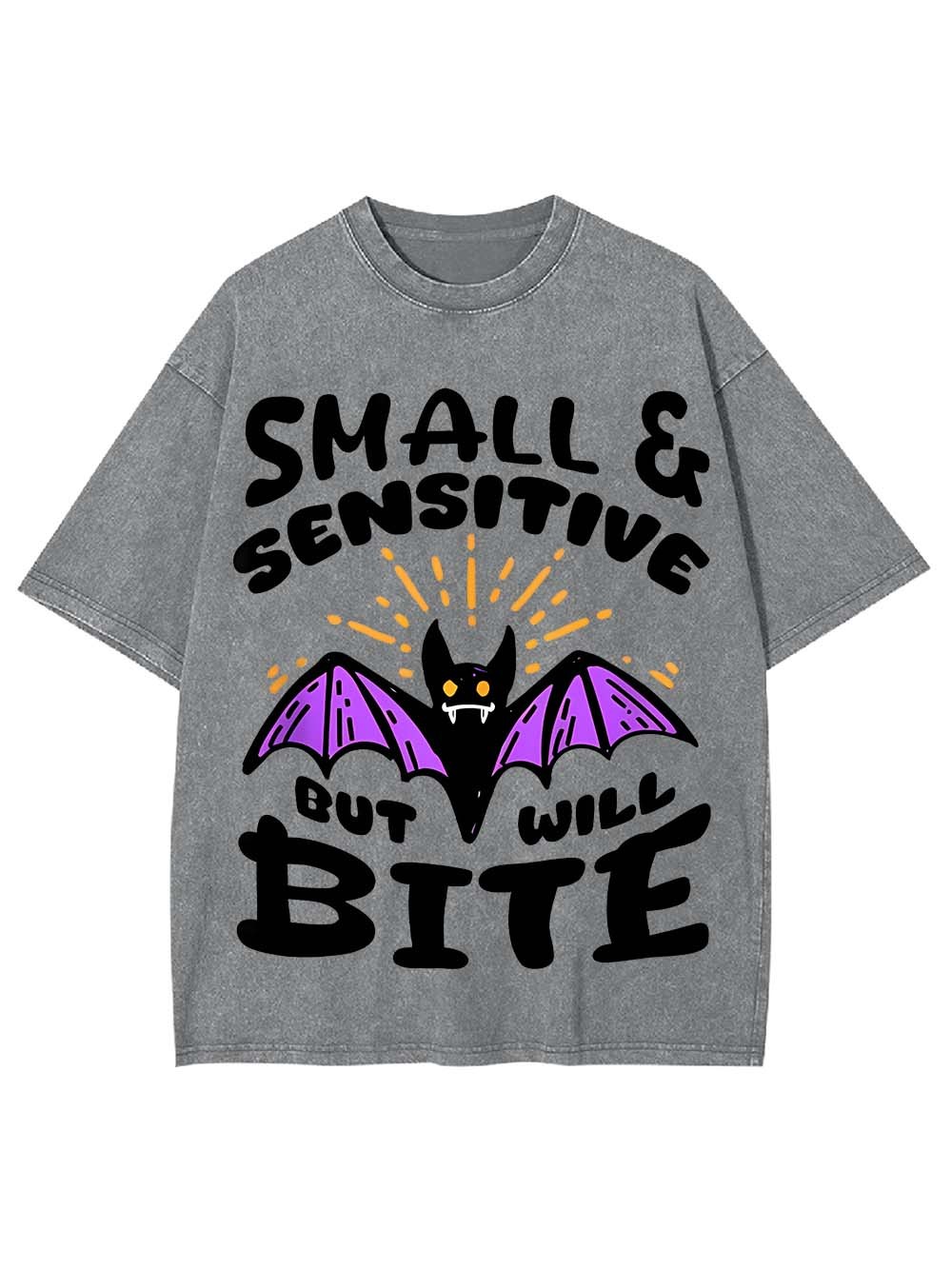 Small & Sensitive But Will Bite Washed Tshirt