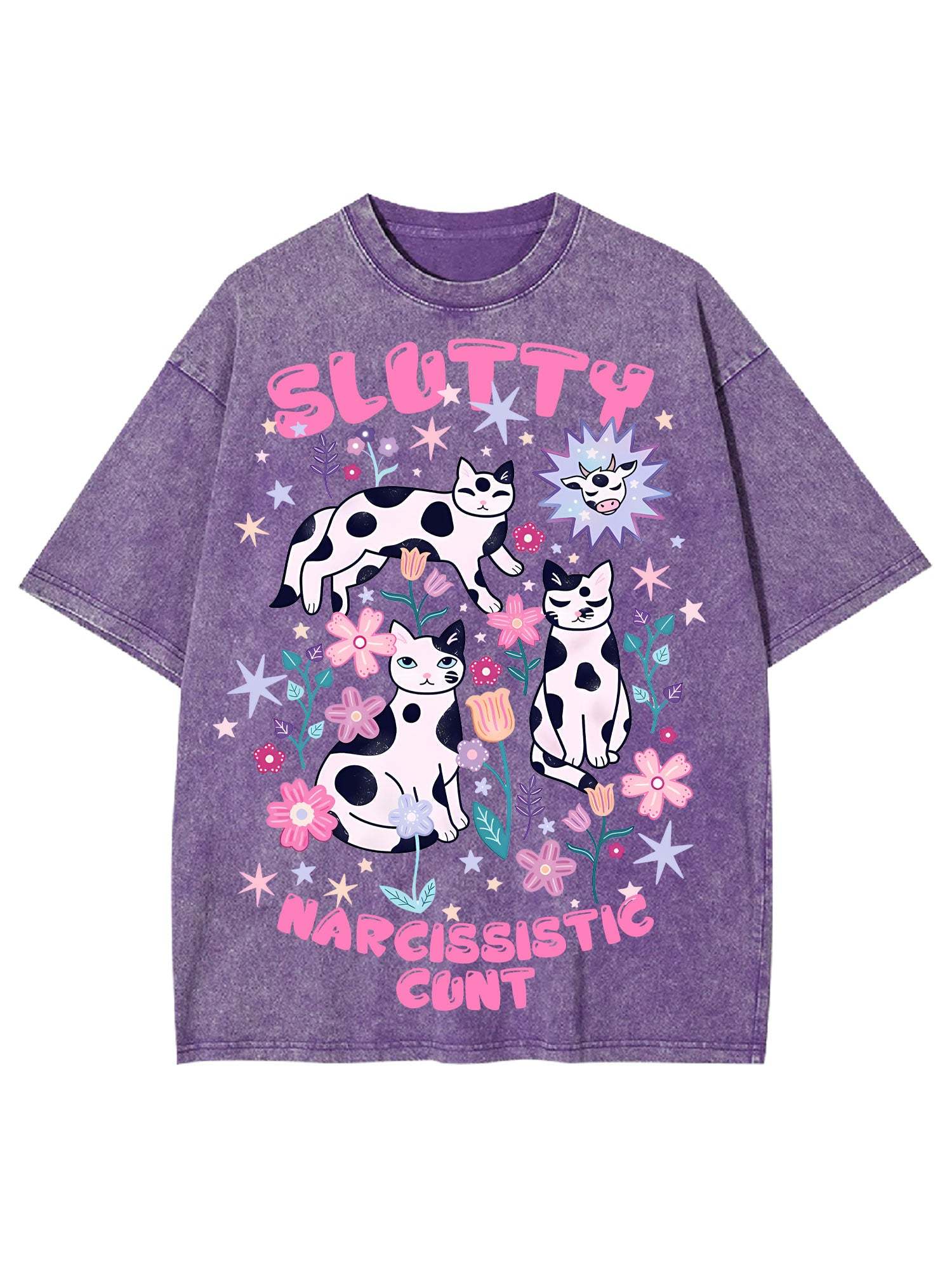 Slutty Narcissistic Cunt Washed Tshirt-ClassyOutlaw Sale