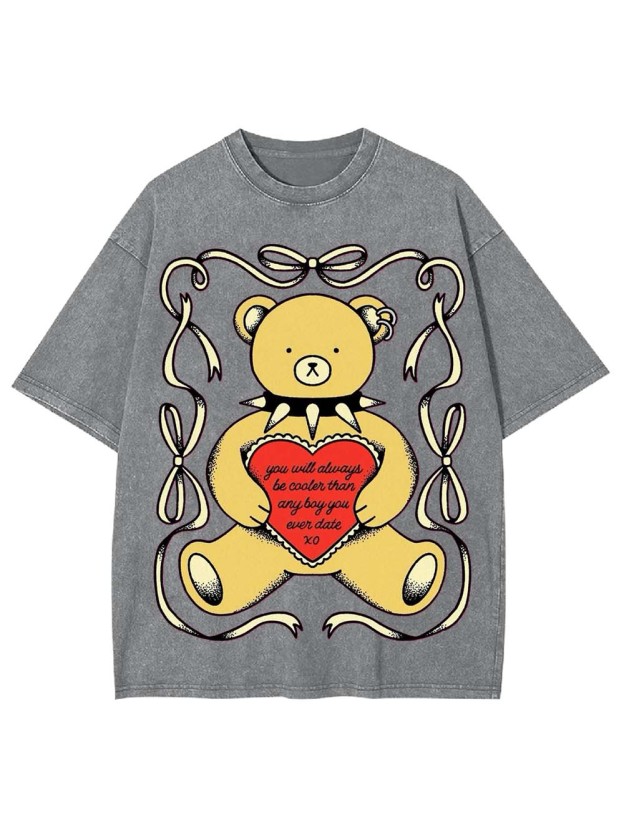 LOVE FROM THE REBEL BEAR WASHED TSHIRT