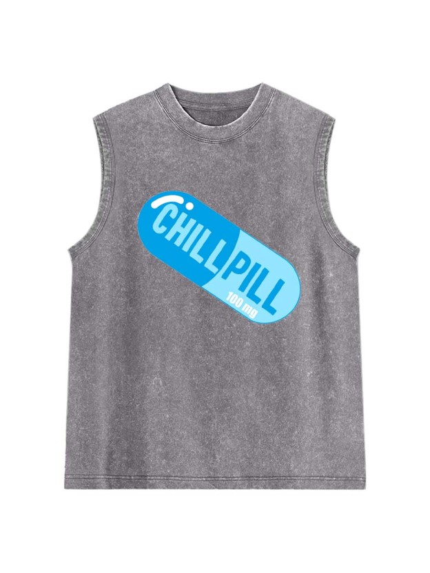 Chill Pill Washed Tank Top