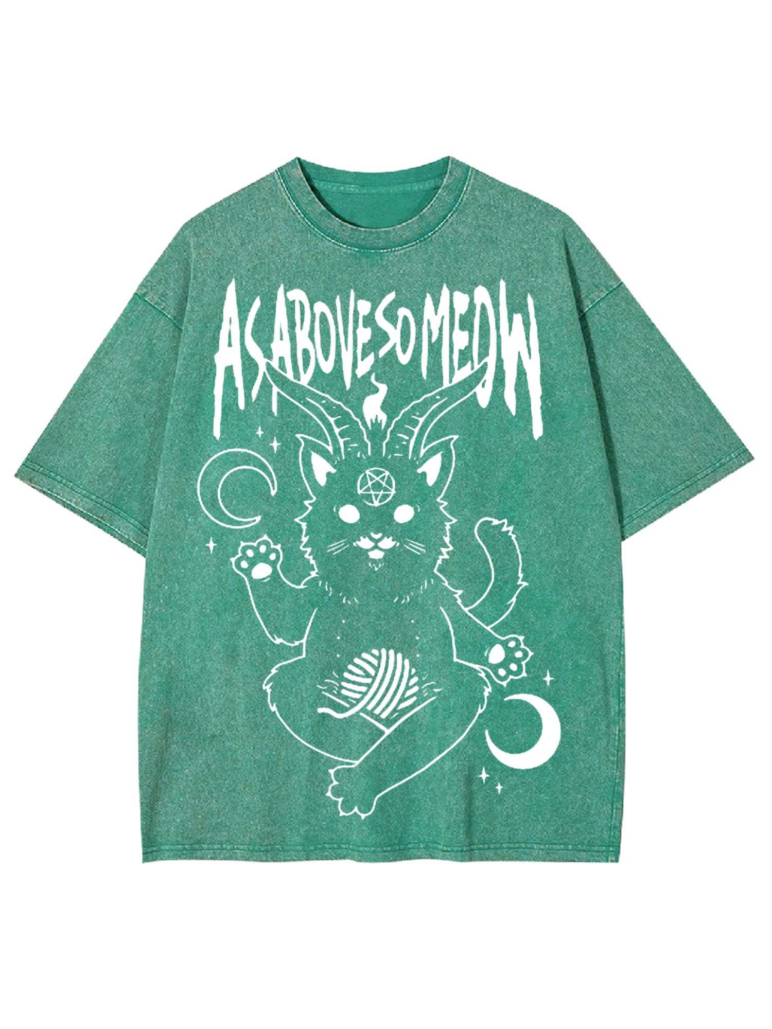 As Above So Meow Washed Tshirt