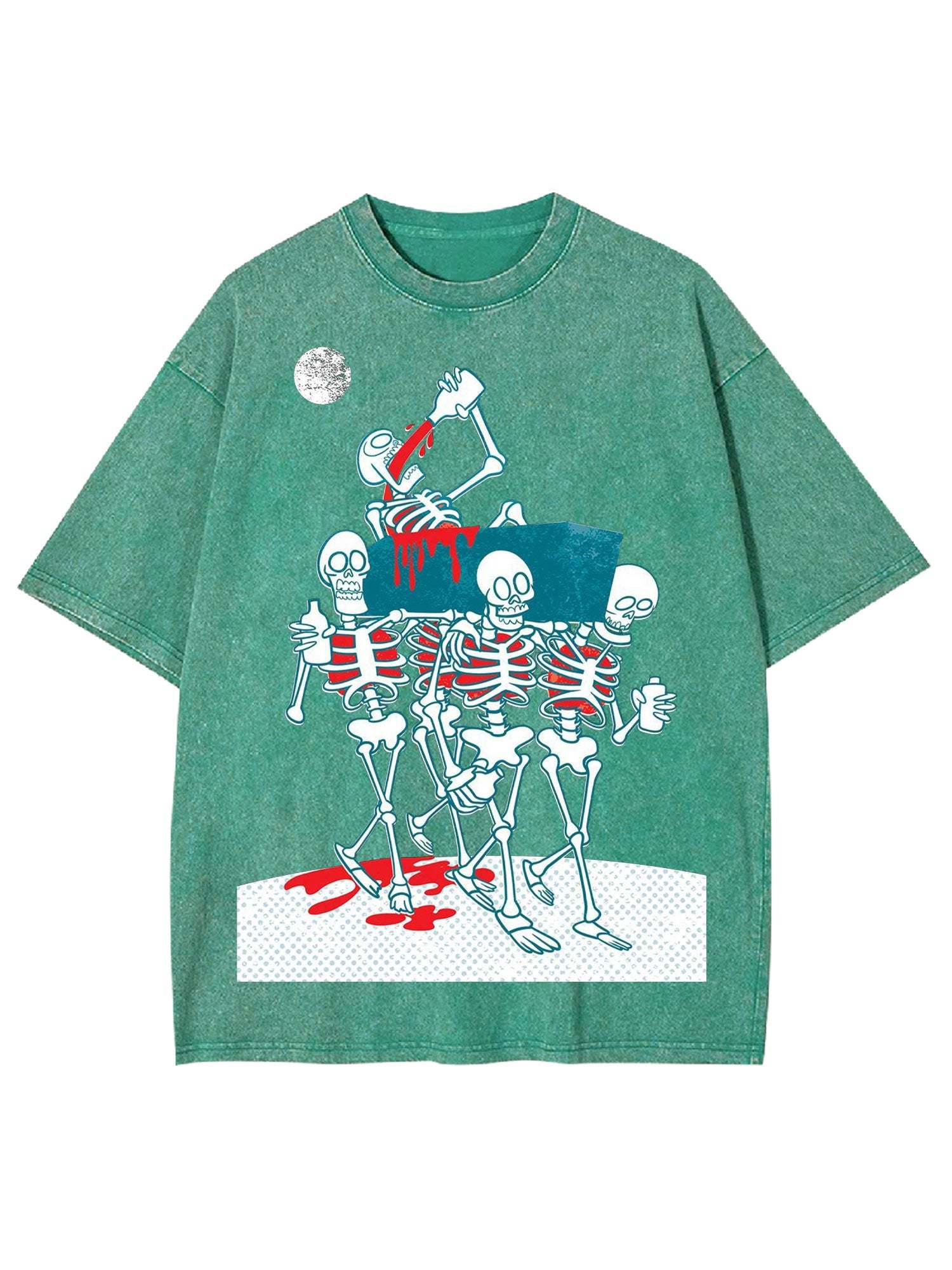 Dance Of The Skeletons Under The Moon Washed Tshirt