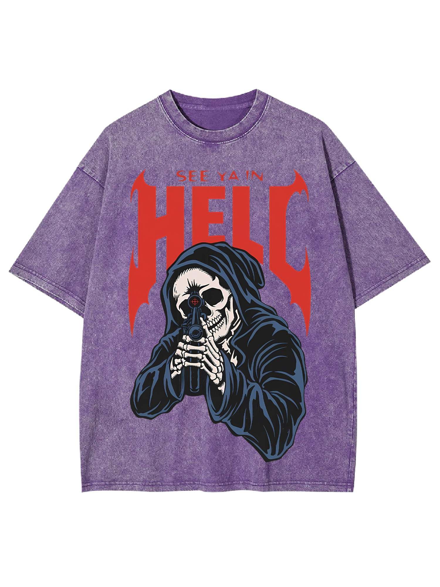 See Ya In Hell Washed Tshirt-ClassyOutlaw Sale