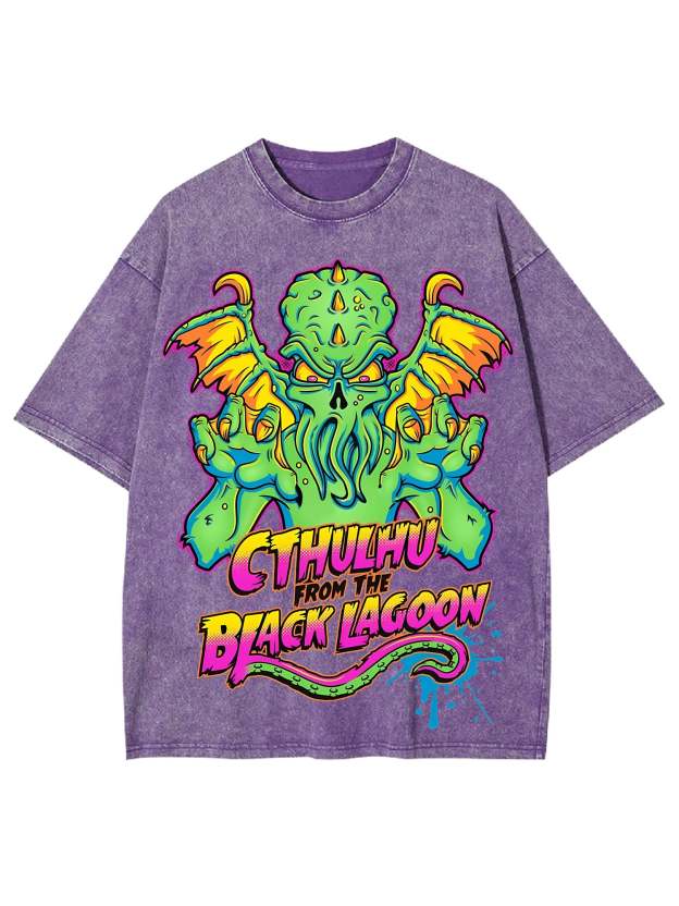 Cthulhu From The Black Lagoon Washed Tshirt