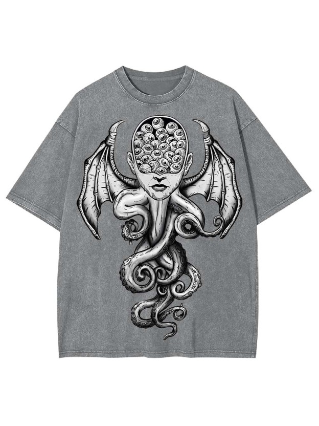 Octopus-Woman Hybrid Washed Tshirt