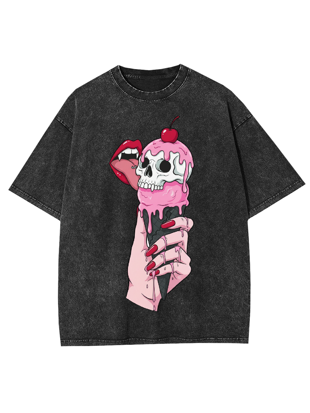 Skull Ice Cream Washed Tshirt