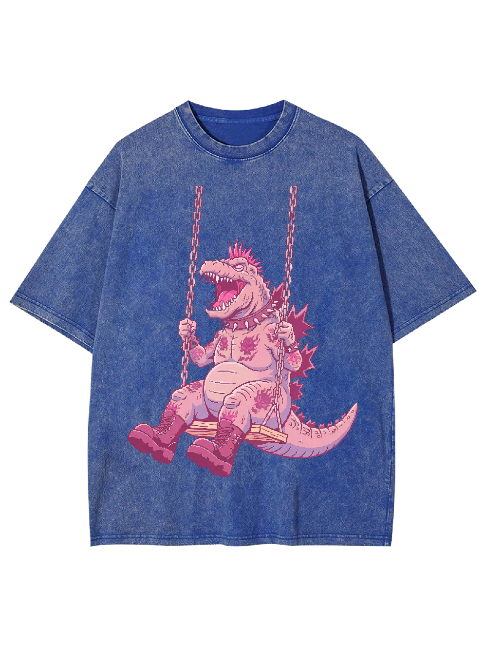 Swinging Pink Dino Washed Tshirt
