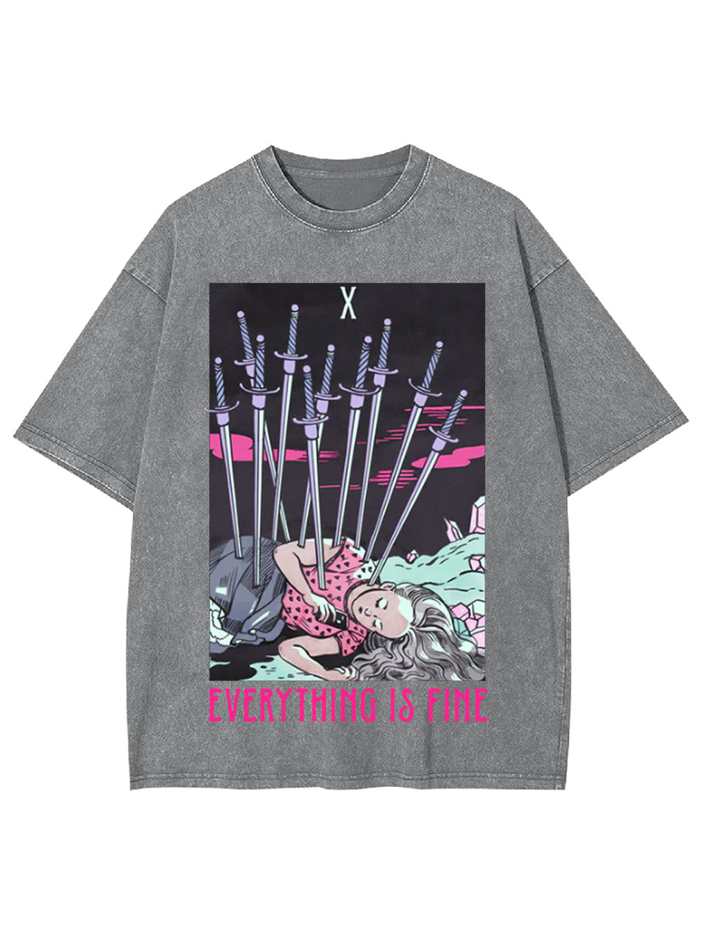 Eyerything Is Fine Washed Tshirt