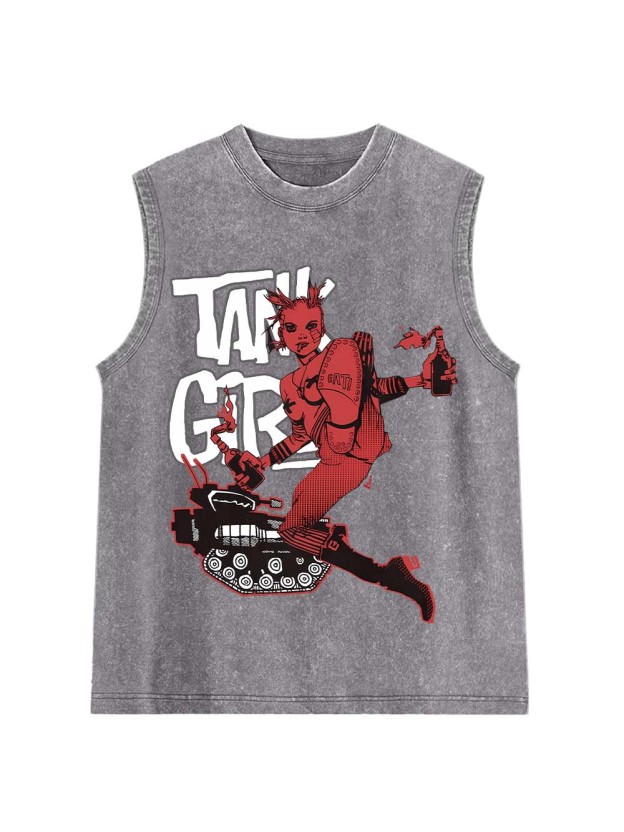 TANK GIRL Washed Tank Top