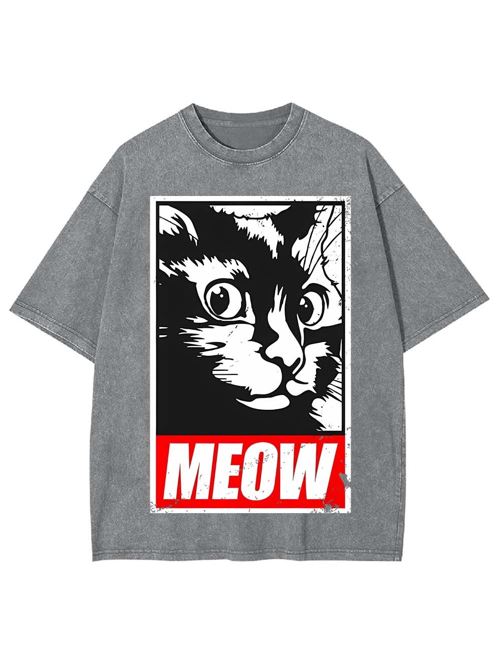 Meow Washed Tshirt-ClassyOutlaw Sale