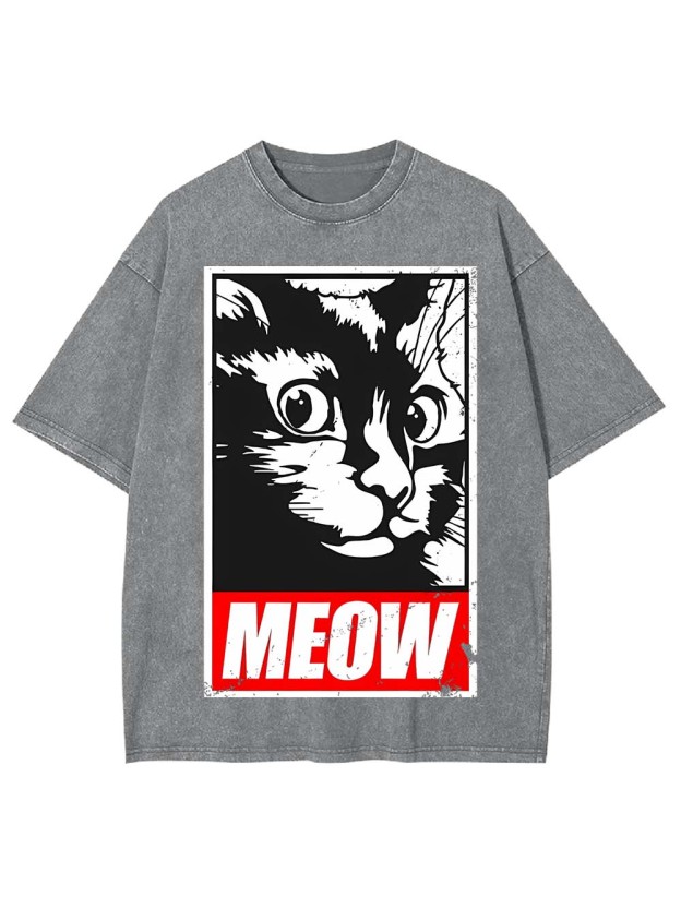 MEOW WASHED TSHIRT