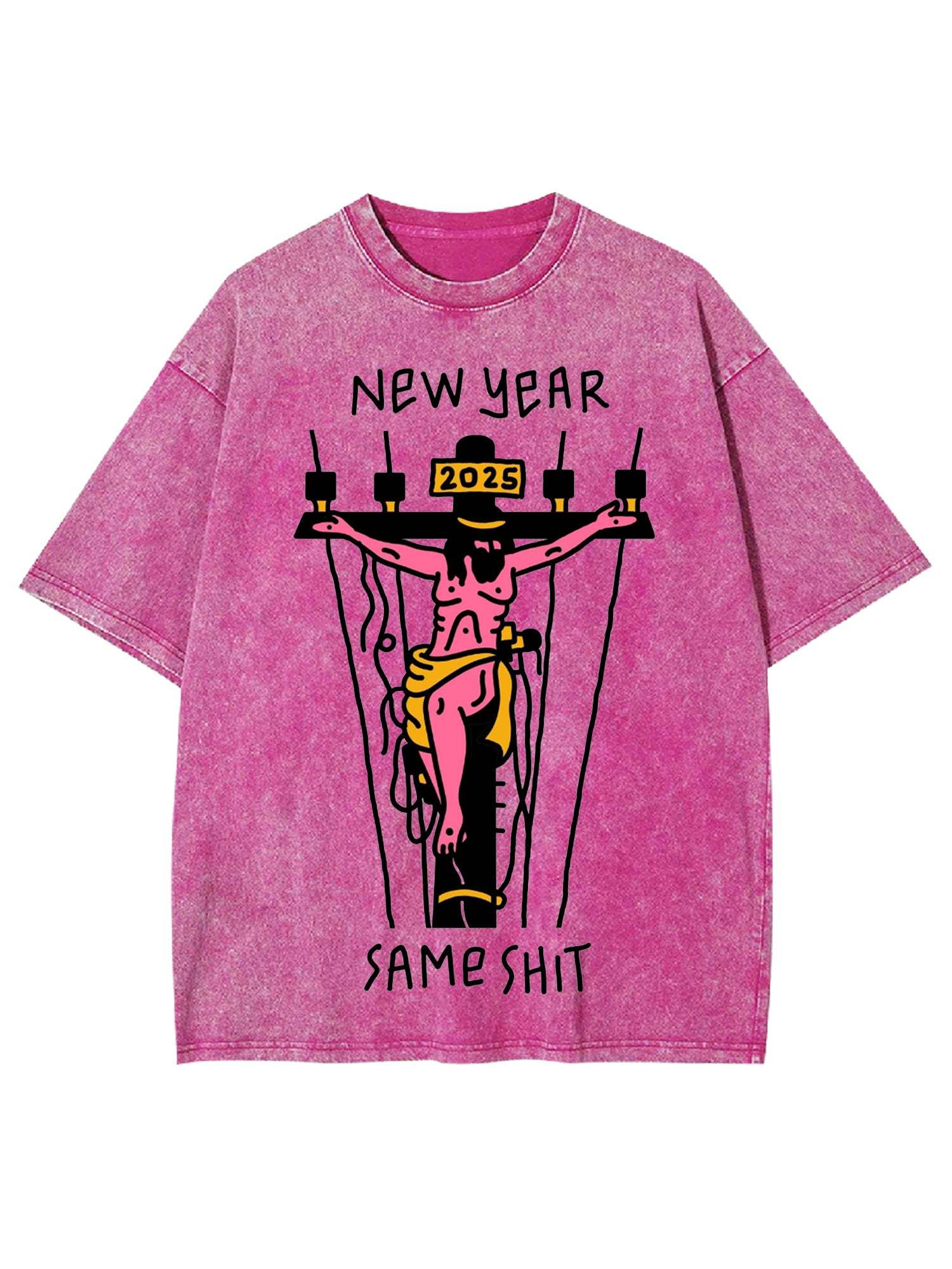 New Year Same Shit Washed Tshirt-ClassyOutlaw Sale