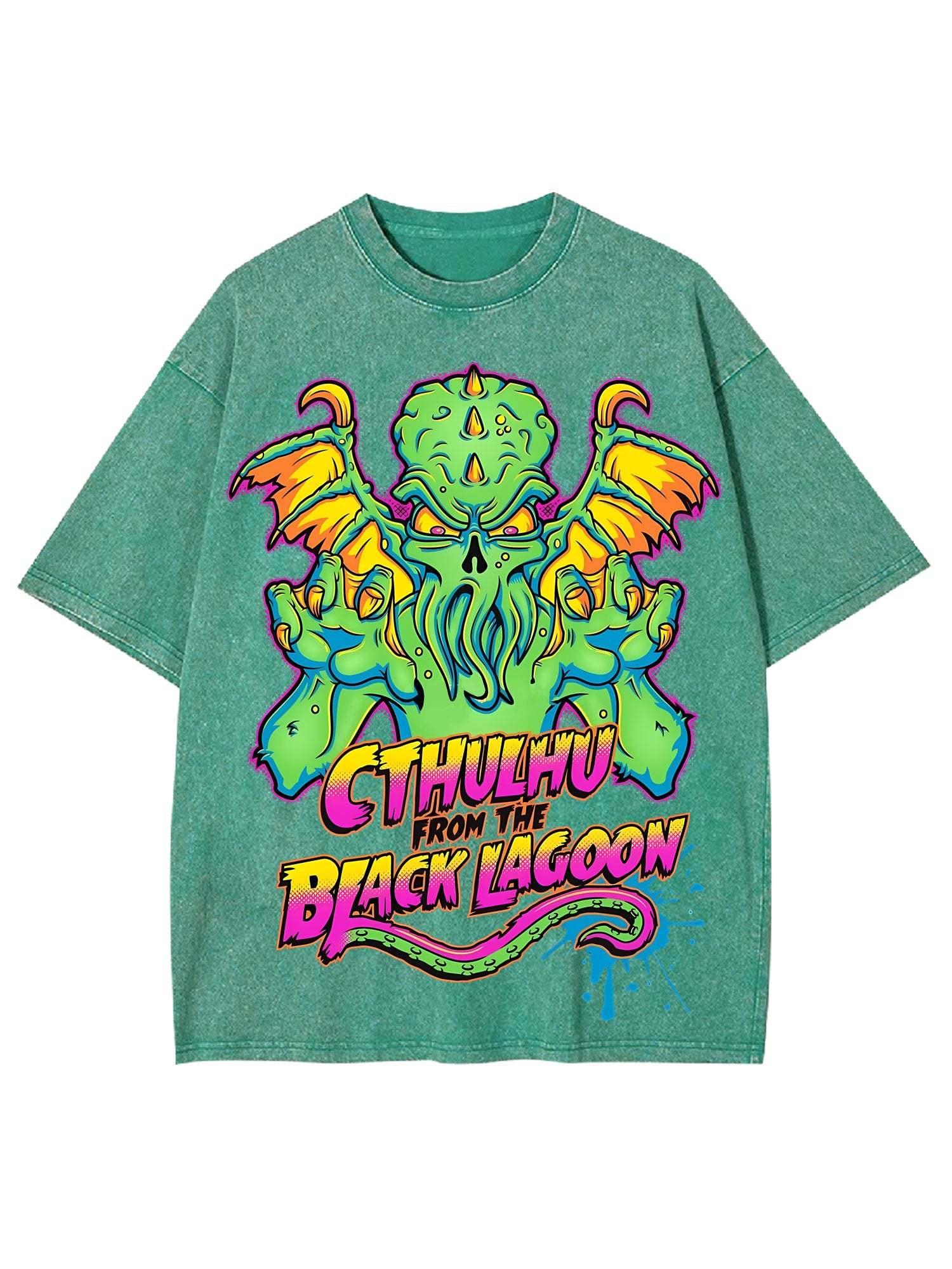 Cthulhu From The Black Lagoon Washed Tshirt