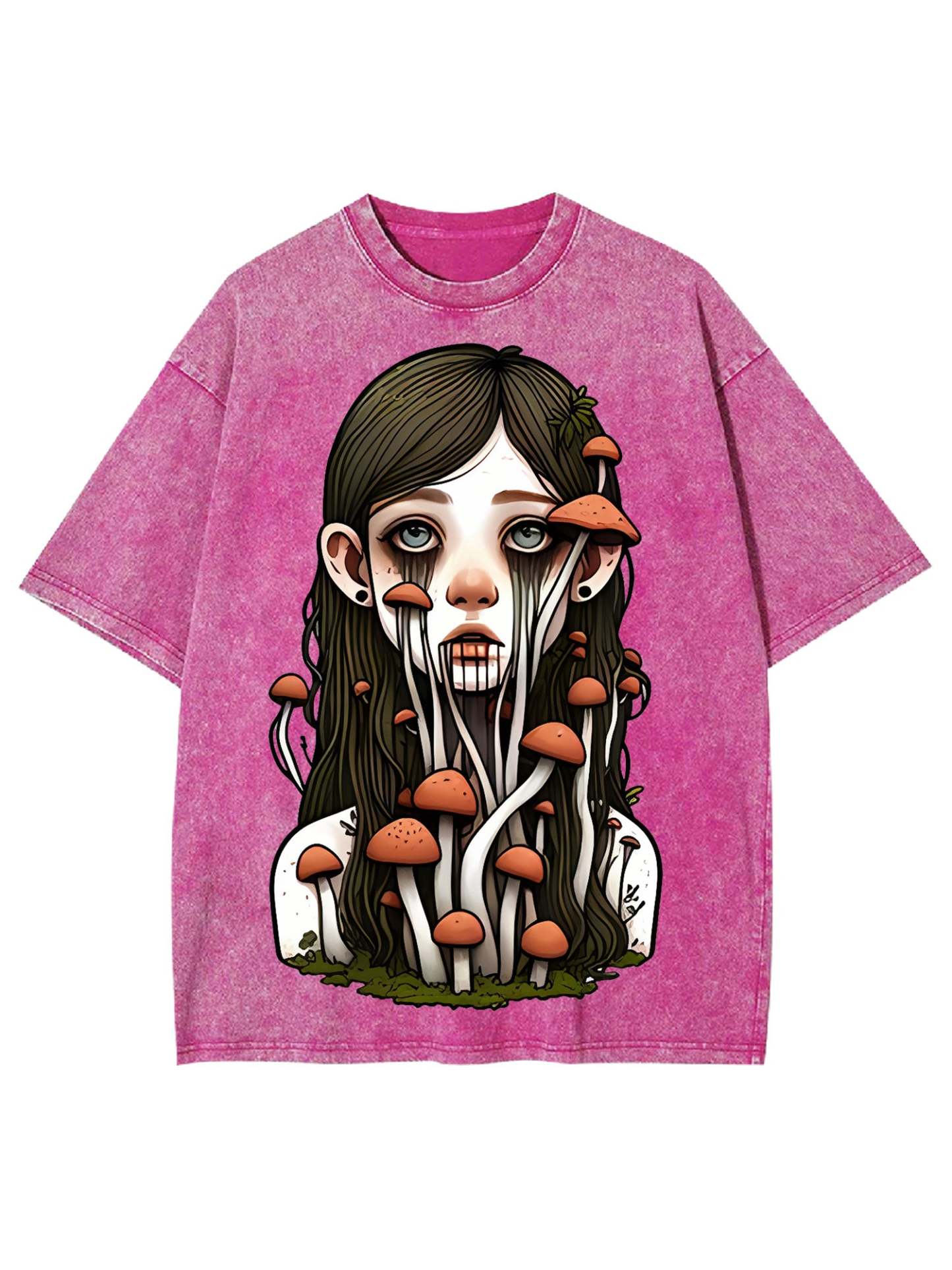 Mushroom Girl Washed Tshirt-ClassyOutlaw Sale
