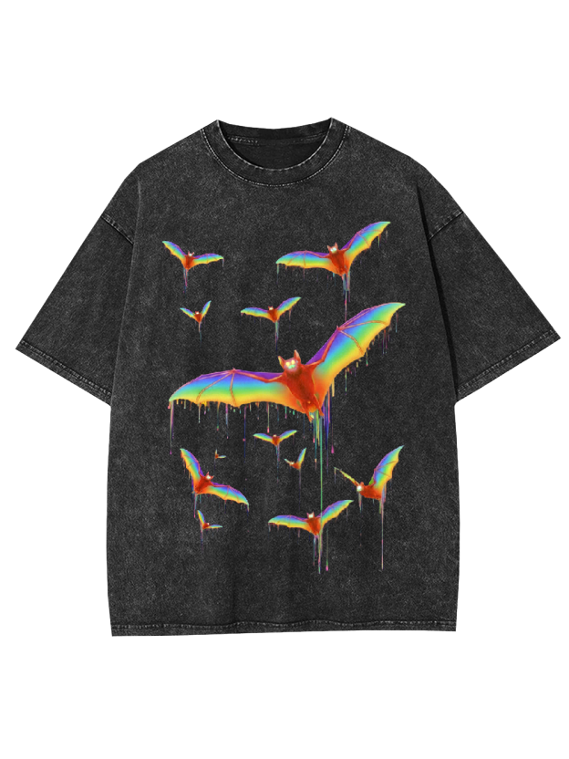 Rainbow Bat Washed Tshirt