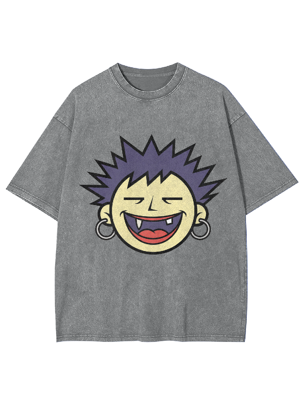 Squinty-Eyed Punk Face Washed Tshirt