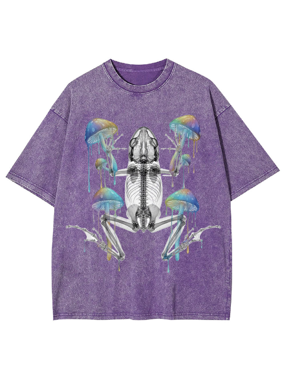 Perspective Skeleton Frog Washed Tshirt