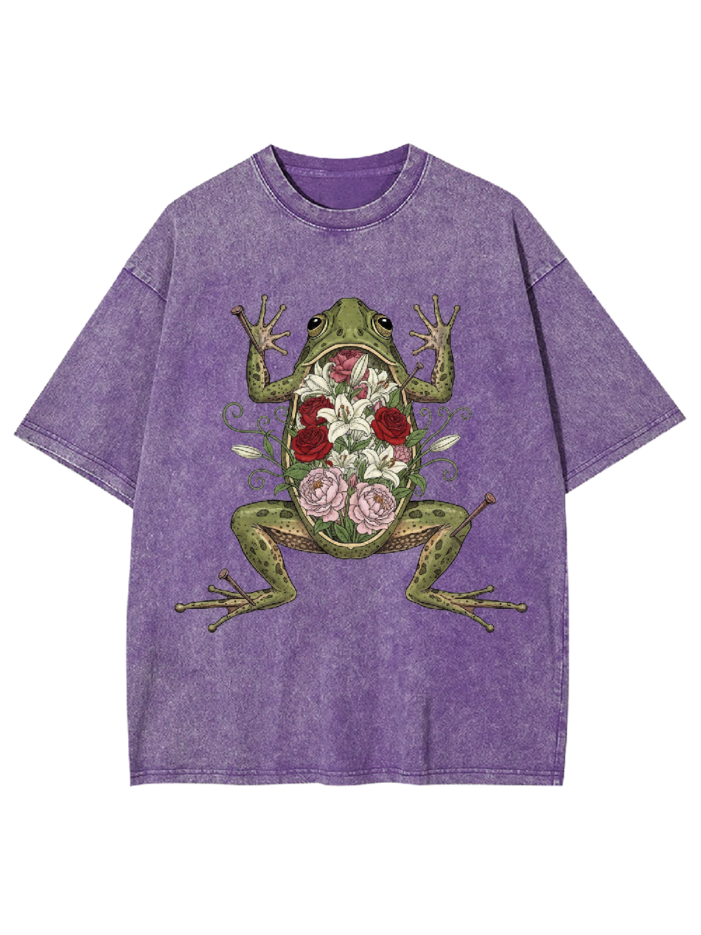 Floral Organs Frog Washed Tshirt