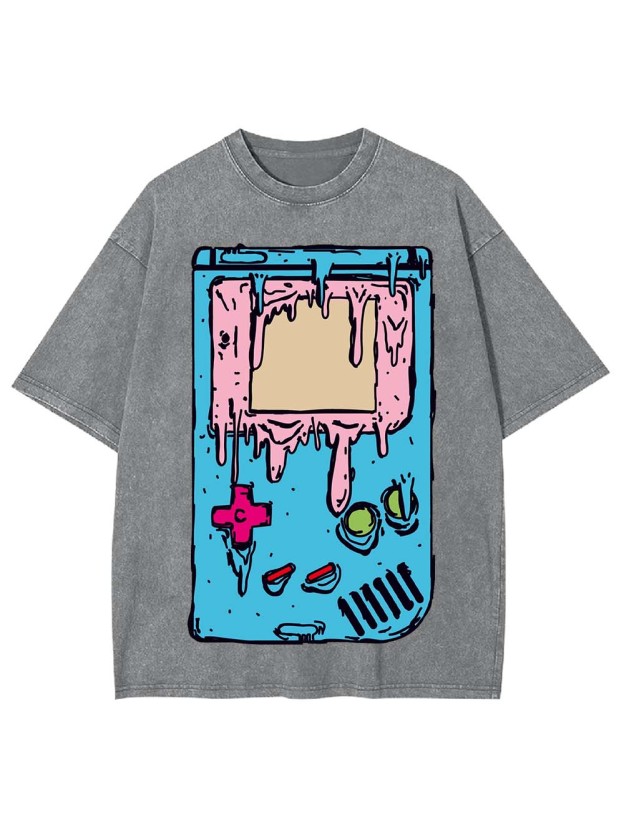 Melting Game Console Washed Tshirt